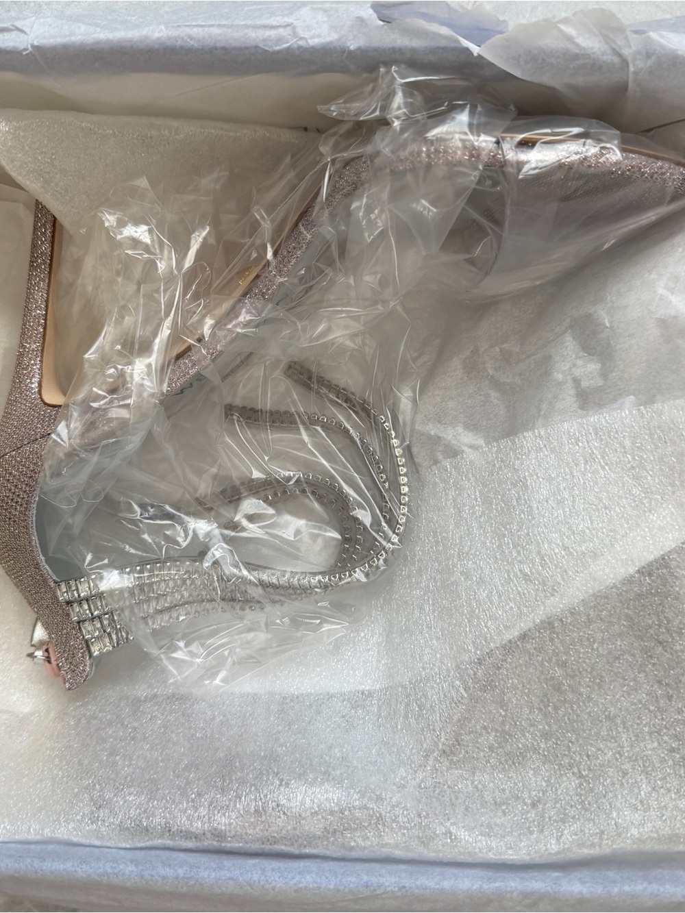 Stuart Weitzman SUPERGLAM Rosewater clear Strap Stiletto NWT🪩 - Picture 9 of 11